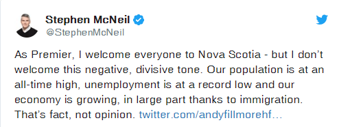 نظر استاندار نووا اسکاتیا