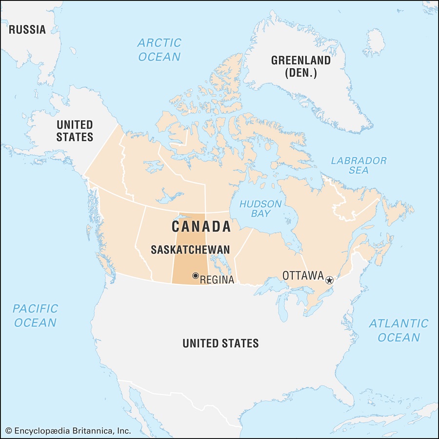 نقشه ایالت ساسکاچوان کانادا